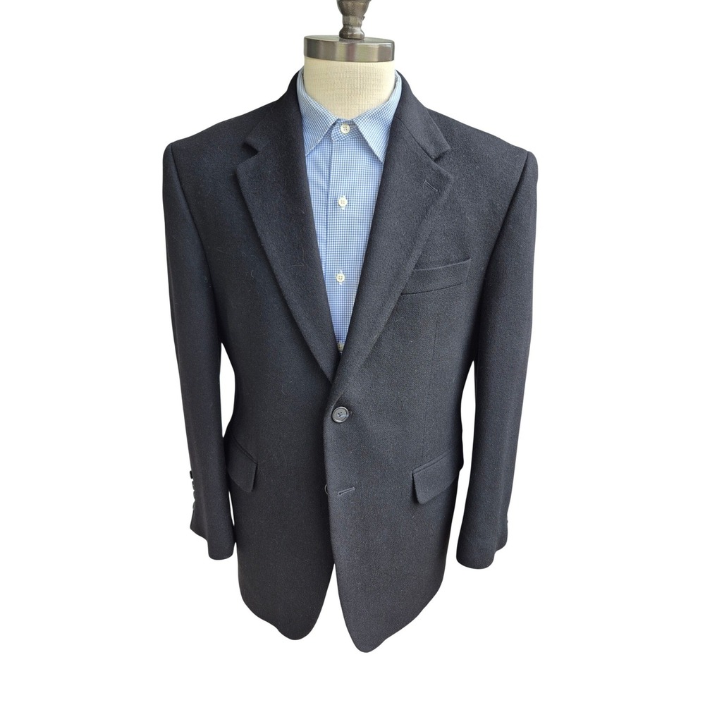 Ralph Lauren Loro Piana Camel Hair Blazer Mens 42S Charcoal Black Sport Coat